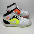 Air Jordan 1 Mid Notebook GS Yellow Orange Youth Size 7 Y Leather  554725-870