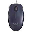 Logitech M90 Mouse USB Cablato, 1000 DPI, Mouse Ambidestro, Compatibile con PC/Mac/Laptop, Grigio