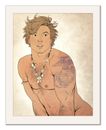 16x20 Art Print MARINE TATTOO Bare Chested Athletic Muscular Gay Interest