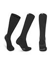Abgestufte Kompression Socken für Männer & Frauen EU 35-38 // UK 3-5 Einfarbig Schwarz - 1 Paar