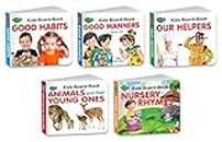 Sawan Kids Board Books- Good Habites, Good Manners, Our Helpers, Animal and Theirr Young Ones and Nursery Rhymes | Pack of 5 books