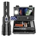 Shadowhawk Torches LED Super Bright Rechargeable, Flashlight 30000 Lumens XHM77.2 Torches Battery Powered, Powerful Tactical Flash Light Torch, USB Hand Torch for Dog Walking Camping Emergency Gift