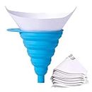 Pyhot 100Pcs Paint Filter Strainer with 1 Pcs Silicone Funnel,Filter Tip Cone Shaped Nylon Mesh Funnel Use Automotive,Spray Guns,Arts Crafts