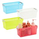 4x Plastic Storage Basket for Bathroom, Laundry, Closet and Kitchen Organization