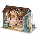 SIUKE DIY Dollhouse kit,Bricolage Miniature Dollhouse Kit Réaliste Mini 3D en Bois Maison Chambre Artisanat avec Meubles LED Lumières Cadeau d'anniversaire De Noël