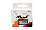 R-tek (DEVICE) Digital Thermometer with LCD for Fridges with Wired Probe - Colour May Vary, Plastic, Black