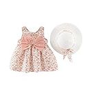 Baby Girl Clothes Infant Dresses Short Sleeve Overall Skirt Summer Hat for 3 Months to 24 Months Girls Birthday Easter, Red, 12-18 Months