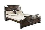BROWN ELEPHANT FURNITURE Target King Size Bed (Walnut Finish) with Headboard Storage