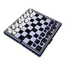 NIYANETAIL (Very Small Poket Size) Chess Board Game, Mini Foldable Pocket Size Magnetic Travel Chess Set, Travel Toy for Kids and Adults(Black White)