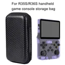 Für r35s/r36s Handheld-Spiele konsole Aufbewahrung tasche schwarz Kohle faser Textur Handheld Game