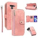 Compatible with LG V40 ThinQ Wallet Case Flip Credit Card Holder Cell Phone Cover for Folio Purse Lanyard Wrist Strap Rugged Slot Mobile LGV40 Storm V 40 Thin Q V40ThinQ LG40 40V 40ThinQ Women Pink