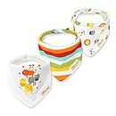 3-Pack Baby Bibs Bandana Drool Bibs for Drooling and Teething, 100% Organic Cotton and Super Absorbent Hypoallergenic Bibs for Baby Boys, Set