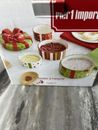 Pier 1 Imports Handpainted Stoneware Measuring Cups Holiday Christmas decor