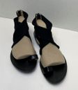 Michael Kors Women's Gladiator Sandal Toe Ring Cross Strap Black Leather Shoe 8M