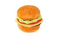 P.L.A.Y. Pet American Classic Plush - Hamburger. Handgefertigte Handwerkskunst mit dreifach vernähten Kanten sorgt für lange Haltbarkeit