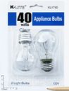 2-Pk Appliance Light Bulb Refrigerator Freezer Oven Microwave Fridge Fan A15 40W