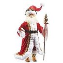 RAZ Imports Santa with Staff Figurine, 22.5-inch Height, Christmas Decor, Holiday Season, Table and Shelve Accent