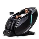 HealthRelife Massage Chair Full Body Recliner - Zero Gravity with Heat, 15 Modes, Shiatsu Foot Massage, with Yoga Stretch 55“ SL-Track Bluetooth Speaker Airbags Foot Rollers AI Control (Black)