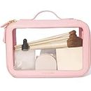 Beauty Goodies Pink Makeup Bag Pink Cosmetic Bag Make Up Bag for Women, Travel Makeup Bag Organizer Clear Makeup Bags For Traveling, Clear Makeup Case Cosmetic Case Cosmetic Travel Bag