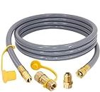 12 FT Natural Gas Hose with 3/8 in Quick Connect/Disconnect for Gas Grill Low-Pressure Appliance -3/8 Female Pipe Thread x 3/8 Male Flare for Most Grills, 1/2" ID Natural Gas Grill Hose