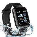 SHOPSBEST 40W Smart Fitness 116 Watch for vivo iQOO Z7 Sports Touchscreen Smart Watch Bluetooth 1.3" Smart Watch LED with Daily Activity Tracker, Heart Sensor C (BLK)