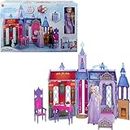 Disney Die Eiskönigin - Puppenhaus des Schlosses in Arendelle (60 cm+) mit Elsa-Puppe, 4 Spielbereichen und 15 Möbel- und Zubehörteilen aus dem Disney-Film Die Eiskönigin II, HLW61