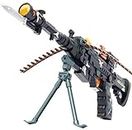kamsons combat military mission machine gun toy with led flashing lights and sound effects- Multi color