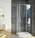 Corner Entry Shower Enclosure Walk in Cubicle Sliding Glass Door and Shower Tray