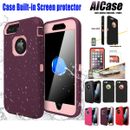 For iPhone 8 7 6 6S Plus/5s Case Heavy Duty Shockproof Cover W/ Screen Protector