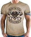 T-shirt de motard rétro vintage au look usé - Sons of The Sixties - Pour les motocyclistes à l'occasion du 60e anniversaire, Sons Of 60s Used, XL