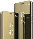 For Samsung A50 Case Mirror Mobile Phone Case for Samsung Galaxy A50 Flip Case Foldable Protective Case 360 Degree Hard PC Shockproof Cover Stand Function Flip Case Galaxy A50/A50S/A30S Case 6.4 Inches (Golden)