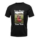 PB TECH Personalised T-Shirt - Unisex Stag T-Shirt Hen - Customised Image/Picture/Photo/Text/Create Your Own Custom Personalised T-Shirt (as8, Alpha, m, Regular, Regular, Black)