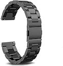 Watch Straps 18mm 20mm 22mm Stainless Steel Watch Band Strap for Samsung Gear S2 S3 Smart Watch Link Bracelet Black for Samsung Gear S2 Xinduolei (Color : 20mm, Size : Black)