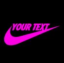 NIKE SWOOSH JUST DO IT CUSTOMIZABLE TEXT Vinyl Decal Sticker ADD YOUR TEXT