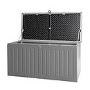Gardeon Outdoor Storage Box Container Cabinet Bench, 270L Large Lockable Tool Toy Deck Boxes Chest Garden Shed Storages Ottoman Chair Seat Patio Indoor Furniture, Perfect for Water-Resistant Dark Grey