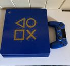 PS4 Slim 500GB Days of Play Limited Edition Console Blue -Cords Included -Ps4