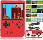 Handheld Game Console, Retro Mini Game Console with 500 Classic FC Games, 3 Inch Screen Handheld Gameboy Support for Connecting TV & 2 Players 1020mAh Rechargeable Battery Present for Kids/Adult (Red)