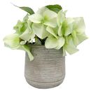 Rosecliff Heights Faux Tabletop Hydrangea Floral Arrangement in Pot Fabric in Green | 7 H x 7.5 W x 7 D in | Wayfair