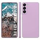 LOXXO® Liquid Silicone Case with Microfiber Coushioning Compatible for Samsung Galaxy S21 FE 5G Shockproof Slim Back Cover, Gel Rubber Full Body Protection - Lilac