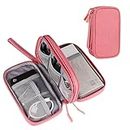 ZIHU Electronics Organizer Travel Accessories Storage Bag, Cable Organizer Bag Portable for Cables Charger Adapter Hard Drives SD Cards, Pink