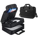 CURMIO Carrying Case Compatible with PS3/PS4 PRO/Xbox 360/XBOX ONE/Xbox ONE X/Xbox Series S Game Console and Accessories, Storage Bag Organizer for Game Console, Controller, Headset and Cable, Black
