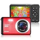 Digital Camera for Kids - 20MP Kids Camera 1080P FHD Kid Camera with 8X Digital Zoom, LCD Screen Rechargeable Compact Camera Vlogging Camera for Kids Teens Girls Boys (Red)