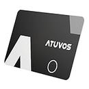 ATUVOS Wallet Tracker Card Ultra-Thin 0.16cm, Smart Bluetooth Locator Work with Apple Find My (iOS Only), Item Finder for Luggage Tag, Suitcase, Bags, Passport and More, IP67 Waterproof, Black, 1 Pack