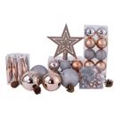 53 Pieces Christmas Ball Glitter Ornaments Decorations Gold / Silver