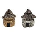 Pinida 2 Pcs Mini Hut Miniatures for Garden Pots Craft Décortion Gifts for Kids