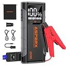 ASPERX Jump Starter, 3500A Battery Jump Starter with PD 30W Fast Charging (Up to 10L Gas/8.5L Diesel Engines), 12V Battery Starter with 4 Inch LCD Display, Lithium Battery Booster with LED Light