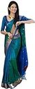 BE4ME.COM Women's Pure Lichi Silk Indian Wedding Wear kanjeevaram Saree with UnStitched Blouse Piece, Ferozi, free