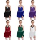 Kids Girls Leotard Sports Gymnastic Training Dance Dress Exercise With Gloves