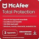 McAfee Total Protection 2024, 3 appareils|Antivirus, VPN, gestionnaire de mots de passe, sécurité mobile et Internet|PC/Mac/iOS/Android|Abonnement 1 an|Code d'activation par email