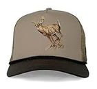 Paramount Outdoors Sporting Collection Duck Deer Fishing Vintage Trucker Hat for Hunting Fishing Baseball Cap for Men (Khaki Running Deer)